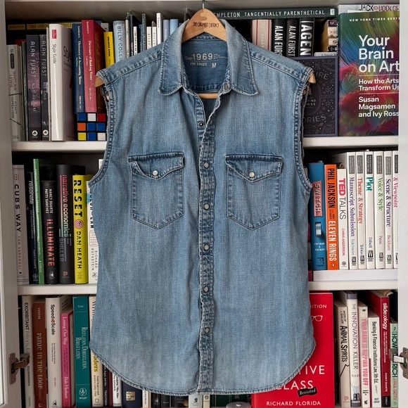 Gap | M | Sleeveless Denim Shirt - Picture 3 of 11